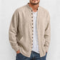 Chemise décontractée à col montant pour homme, manches longues
