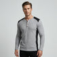 Chemise Henley pour homme en maille gaufrée à blocs de couleurs