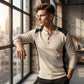 Chemise Henley pour homme en maille gaufrée à blocs de couleurs