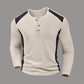 Chemise Henley pour homme en maille gaufrée à blocs de couleurs