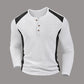 Chemise Henley pour homme en maille gaufrée à blocs de couleurs