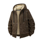 Veste à capuche zippée pour homme, doublée polaire pour l'hiver