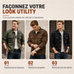 Veste cargo classique coupe ample pour homme