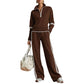 Ensemble de survêtement à demi-zip pour femme