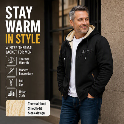 Sweat-shirt à capuche pour homme, avec fermeture éclair sur toute la longueur et doublure en sherpa