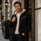 Sweat-shirt à capuche pour homme, avec fermeture éclair sur toute la longueur et doublure en sherpa