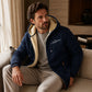 Sweat-shirt à capuche pour homme, avec fermeture éclair sur toute la longueur et doublure en sherpa