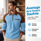Sweat décontracté pour homme en maille gaufrette à quart de zip