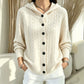 Cardigan à capuche en maille tressée pour femme
