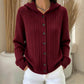 Cardigan à capuche en maille tressée pour femme