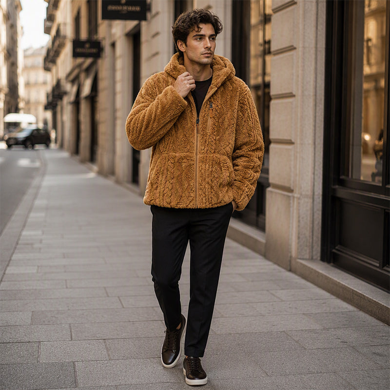 🔥 50% de réduction 🔥Veste en polaire à capuche zippée pour homme