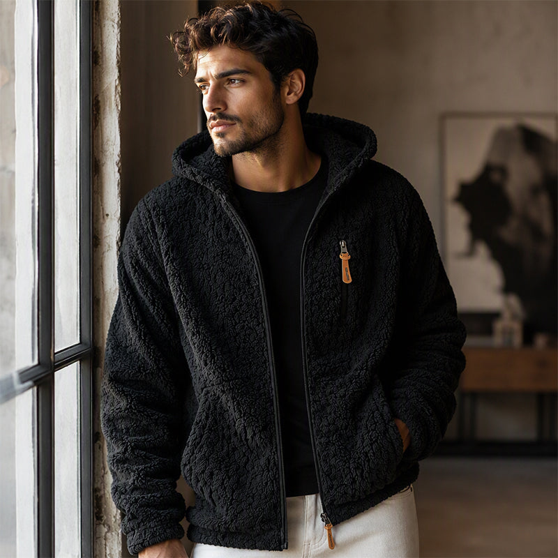 🔥 50% de réduction 🔥Veste en polaire à capuche zippée pour homme