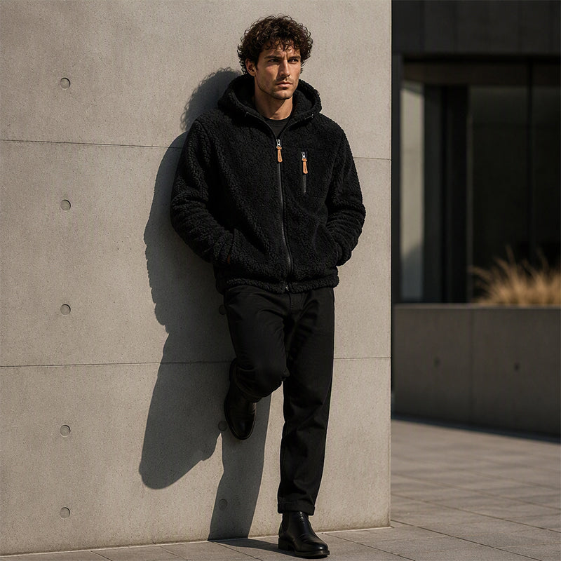 🔥 50% de réduction 🔥Veste en polaire à capuche zippée pour homme