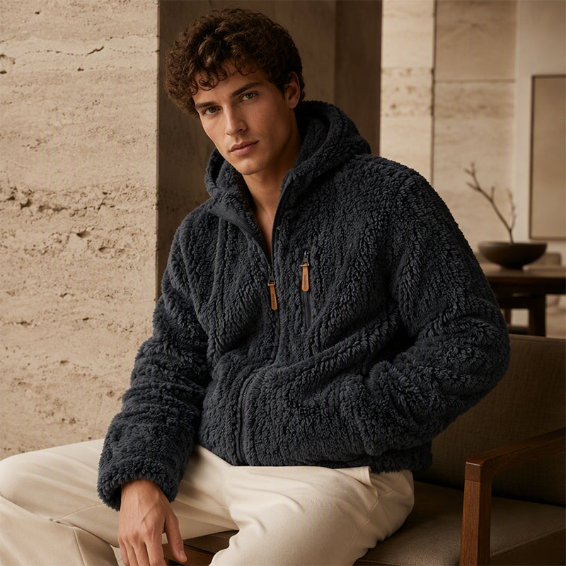 🔥 50% de réduction 🔥Veste en polaire à capuche zippée pour homme