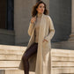Cardigan long en maille à col ouvert pour femme