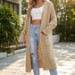 Cardigan long en maille à col ouvert pour femme