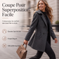 Manteau à capuche chaud à double boutonnage pour femme