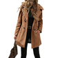 Manteau à capuche chaud à double boutonnage pour femme