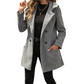Manteau à capuche chaud à double boutonnage pour femme