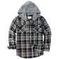 Veste-chemise à capuche en flanelle à carreaux pour homme