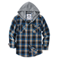 Veste-chemise à capuche en flanelle à carreaux pour homme