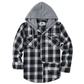 Veste-chemise à capuche en flanelle à carreaux pour homme