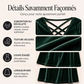 Robe mi-longue en velours à col V et entrecroisée pour femmes