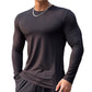 T-shirt à manches longues ajusté côtelé pour homme