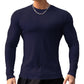T-shirt à manches longues ajusté côtelé pour homme