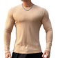 T-shirt à manches longues ajusté côtelé pour homme