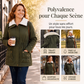 Veste matelassée à capuche mi-longue pour femme