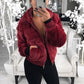 Veste Chaude en Fausse Fourrure avec Poches pour Femmes