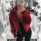 Veste Chaude en Fausse Fourrure avec Poches pour Femmes