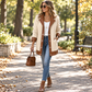 Veste en peluche à patchwork et à col revers pour femme