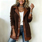 Veste en peluche à patchwork et à col revers pour femme