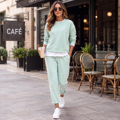 Ensemble sweat et pantalon fausse deux pièces pour femme