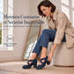 Chaussures Mary Jane à bout rond pour femmes avec brides croisées, talons épais, plateforme et découpes, talons hauts