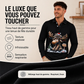 Haut à col pour homme à motif d'élan à manches longues