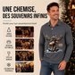 Haut à col pour homme à motif d'élan à manches longues