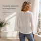 T-shirt à manches longues pour femme avec patchwork en dentelle