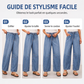 Pantalon en denim décontracté à jambes larges et coupe relax pour femme