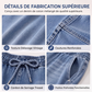 Pantalon en denim décontracté à jambes larges et coupe relax pour femme