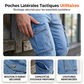 Jean cargo stretch ajusté skinny pour homme
