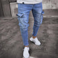 Jean cargo stretch ajusté skinny pour homme