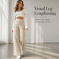 Pantalon large en velours côtelé à taille haute pour femme