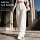 Pantalon large en velours côtelé à taille haute pour femme