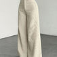 Pantalon large en velours côtelé à taille haute pour femme