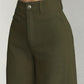 Pantalon large en velours côtelé à taille haute pour femme