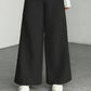 Pantalon large en velours côtelé à taille haute pour femme