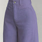 Pantalon large en velours côtelé à taille haute pour femme